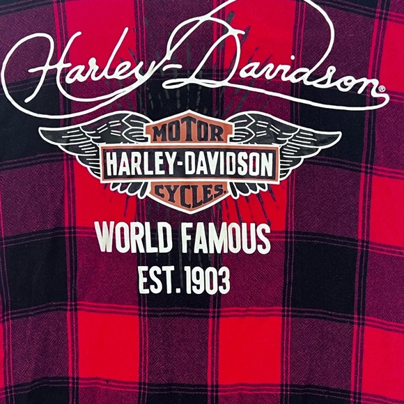 Red and Black Plaid Button-Up Shirt - Picture 6 of 9